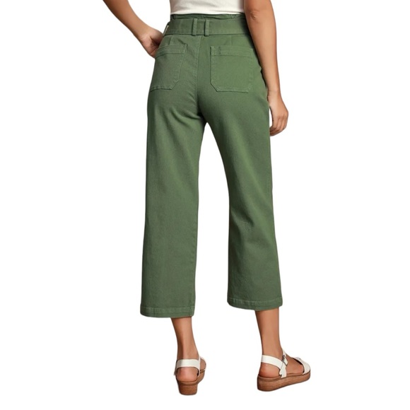 Lulus Dillon Olive Green Self-Tie Cropped Jeans Sz 25 - Picture 4 of 15